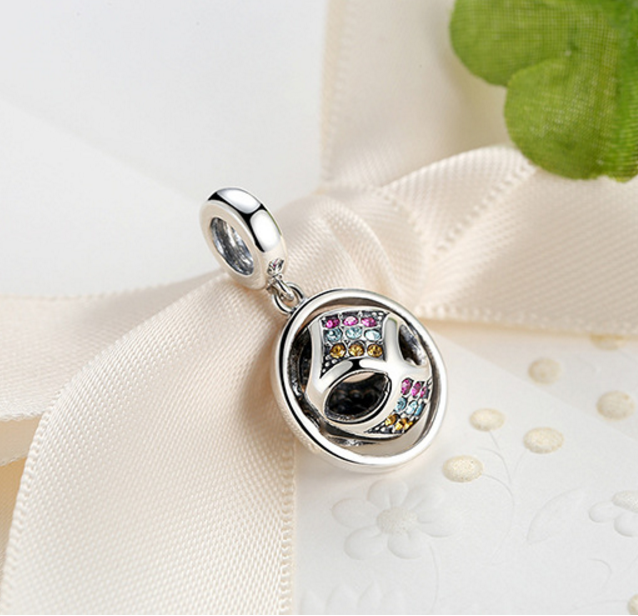 Sterling 925 silver charm eye bead pendant fits Pandora charm and European charm bracelet Xaxe.com