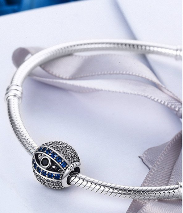 Sterling 925 silver charm eyes of Nazzar bead pendant fits Pandora charm and European charm bracelet Xaxe.com