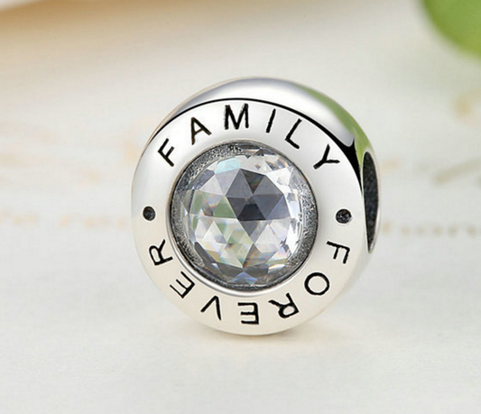 Sterling 925 silver charm family forever  bead pendant fits Pandora charm and European charm bracelet Xaxe.com