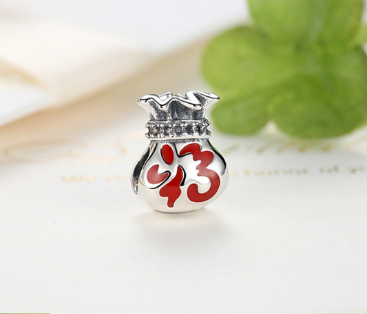 Sterling 925 silver charm fortune symbol bead pendant fits Pandora charm and European charm bracelet Xaxe.com