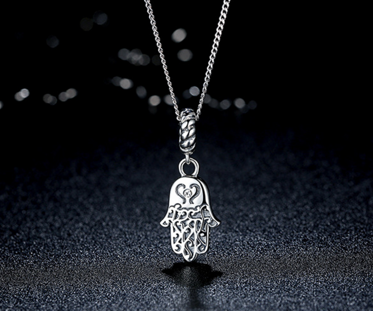 Sterling 925 silver charm ghost bead pendant fits European charm bracelet Xaxe.com