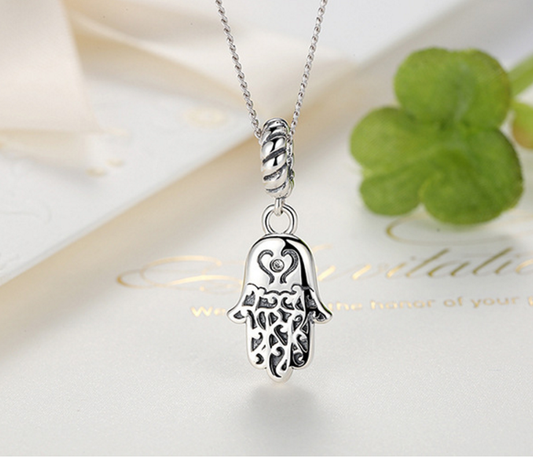 Sterling 925 silver charm ghost bead pendant fits European charm bracelet Xaxe.com