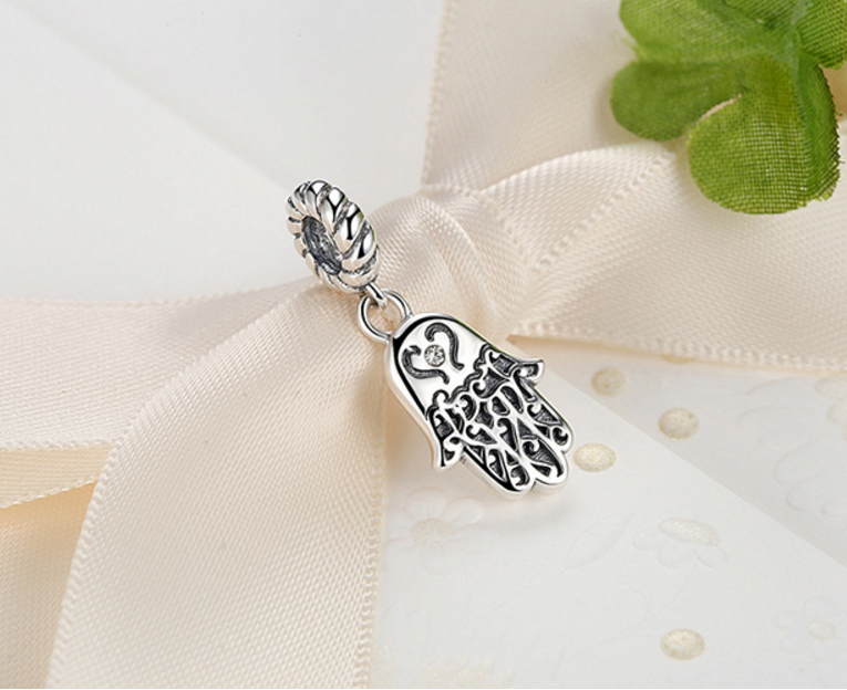 Sterling 925 silver charm ghost bead pendant fits European charm bracelet Xaxe.com