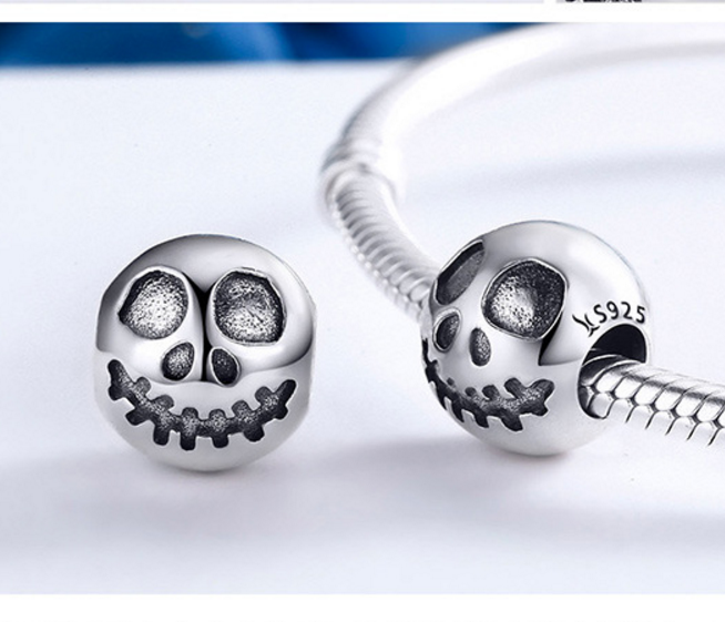 Sterling 925 silver charm ghost face bead pendant fits Pandora charm and European charm bracelet Xaxe.com