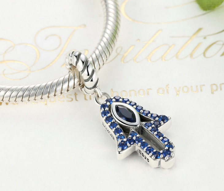 Sterling 925 silver charm god's hand bead pendant fits Pandora charm and European charm bracelet Xaxe.com