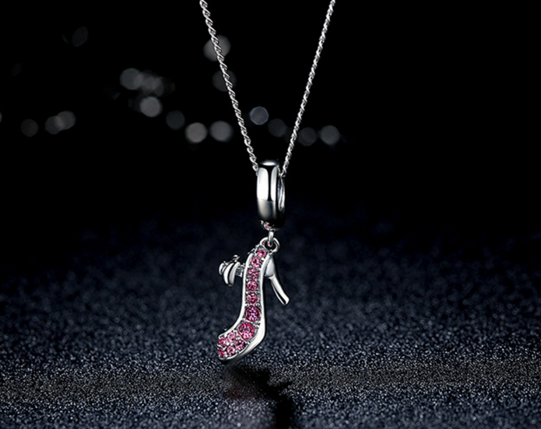 Sterling 925 silver charm high heel bead pendant fits Pandora charm and European charm bracelet Xaxe.com