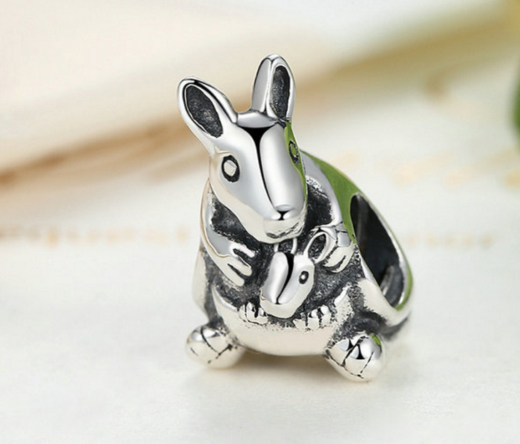 Sterling 925 silver charm kangaroo bead pendant fits Pandora charm and European charm bracelet Xaxe.com