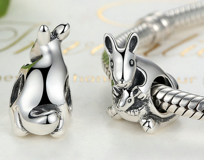 Sterling 925 silver charm kangaroo bead pendant fits Pandora charm and European charm bracelet Xaxe.com