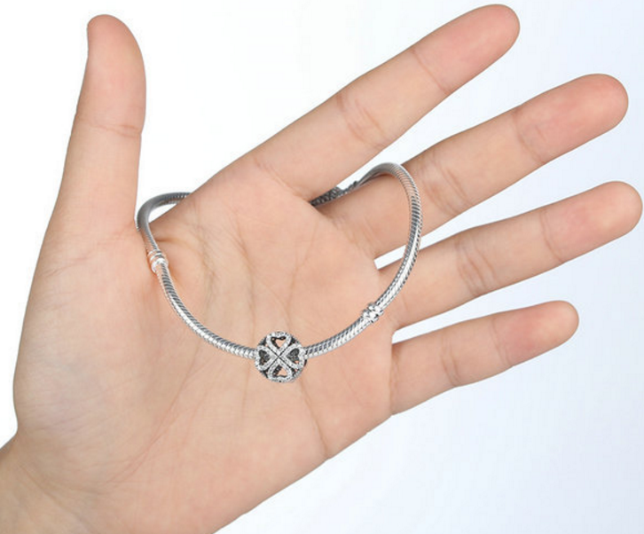Sterling 925 silver charm leaf heart bead pendant fits Pandora charm and European charm bracelet Xaxe.com