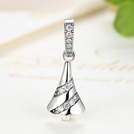 Sterling 925 silver charm long skirt bead pendant fits Pandora charm and European charm bracelet Xaxe.com