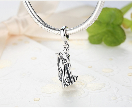 Sterling 925 silver charm love couplel bead pendant fits Pandora charm and European charm bracelet Xaxe.com