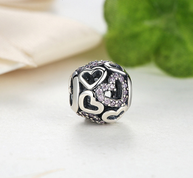 Sterling 925 silver charm love river bead pendant fits Pandora charm and European charm bracelet Xaxe.com