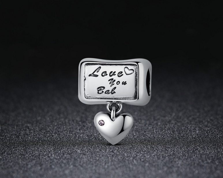 Sterling 925 silver charm love you baby bead pendant fits Pandora charm and European charm bracelet Xaxe.com