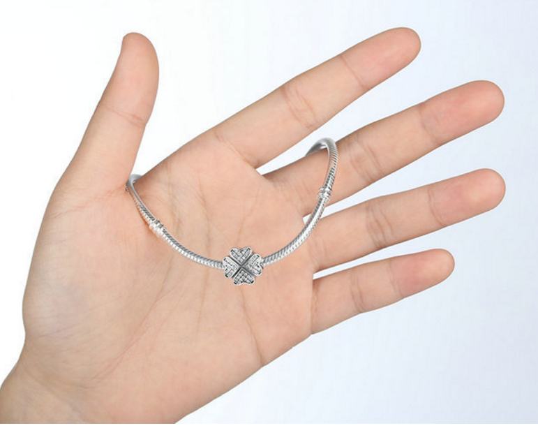 Sterling 925 silver charm lucky clover bead pendant fits Pandora charm and European charm bracelet Xaxe.com