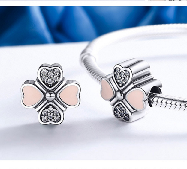 Sterling 925 silver charm lucky leaf bead pendant fits Pandora charm and European charm bracelet Xaxe.com