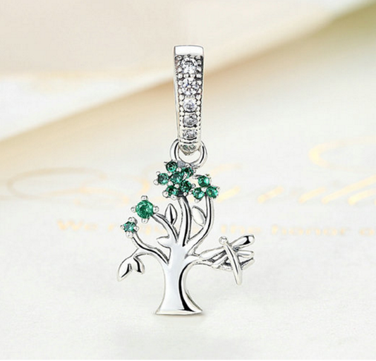 Sterling 925 silver charm magic tree pendant fits Pandora charm and European charm bracelet Xaxe.com