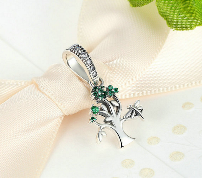 Sterling 925 silver charm magic tree pendant fits Pandora charm and European charm bracelet Xaxe.com
