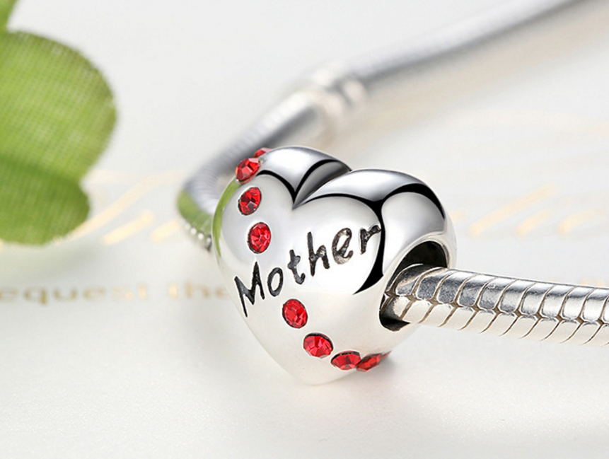 Sterling 925 silver charm mother love bead pendant fits Pandora charm and European charm bracelet Xaxe.com