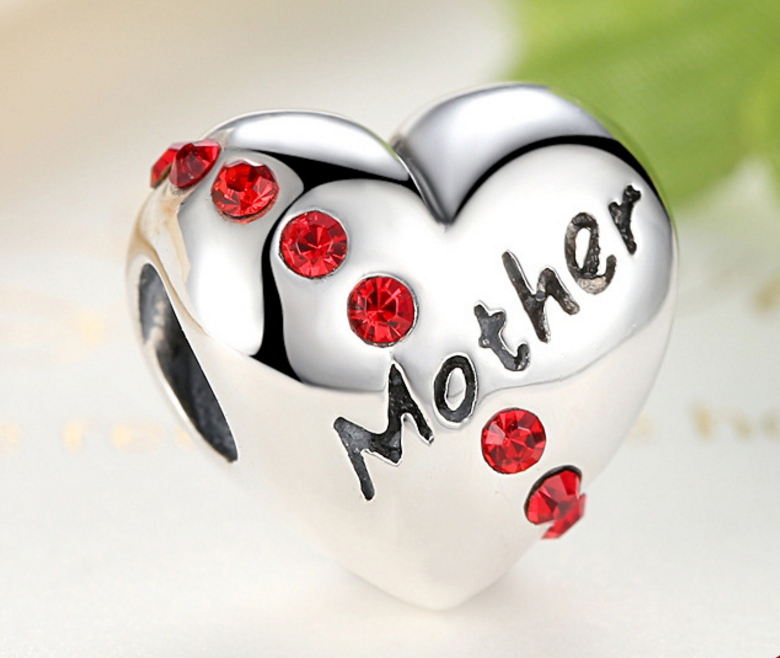 Sterling 925 silver charm mother love bead pendant fits Pandora charm and European charm bracelet Xaxe.com