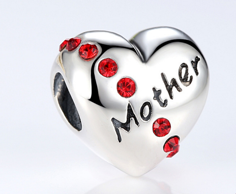 Sterling 925 silver charm mother love bead pendant fits Pandora charm and European charm bracelet Xaxe.com