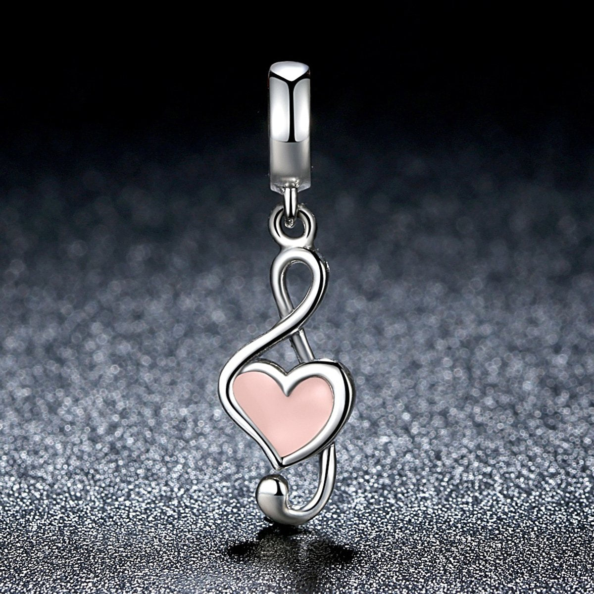 Sterling 925 silver charm music love bead pendant fits Pandora charm and European charm bracelet Xaxe.com