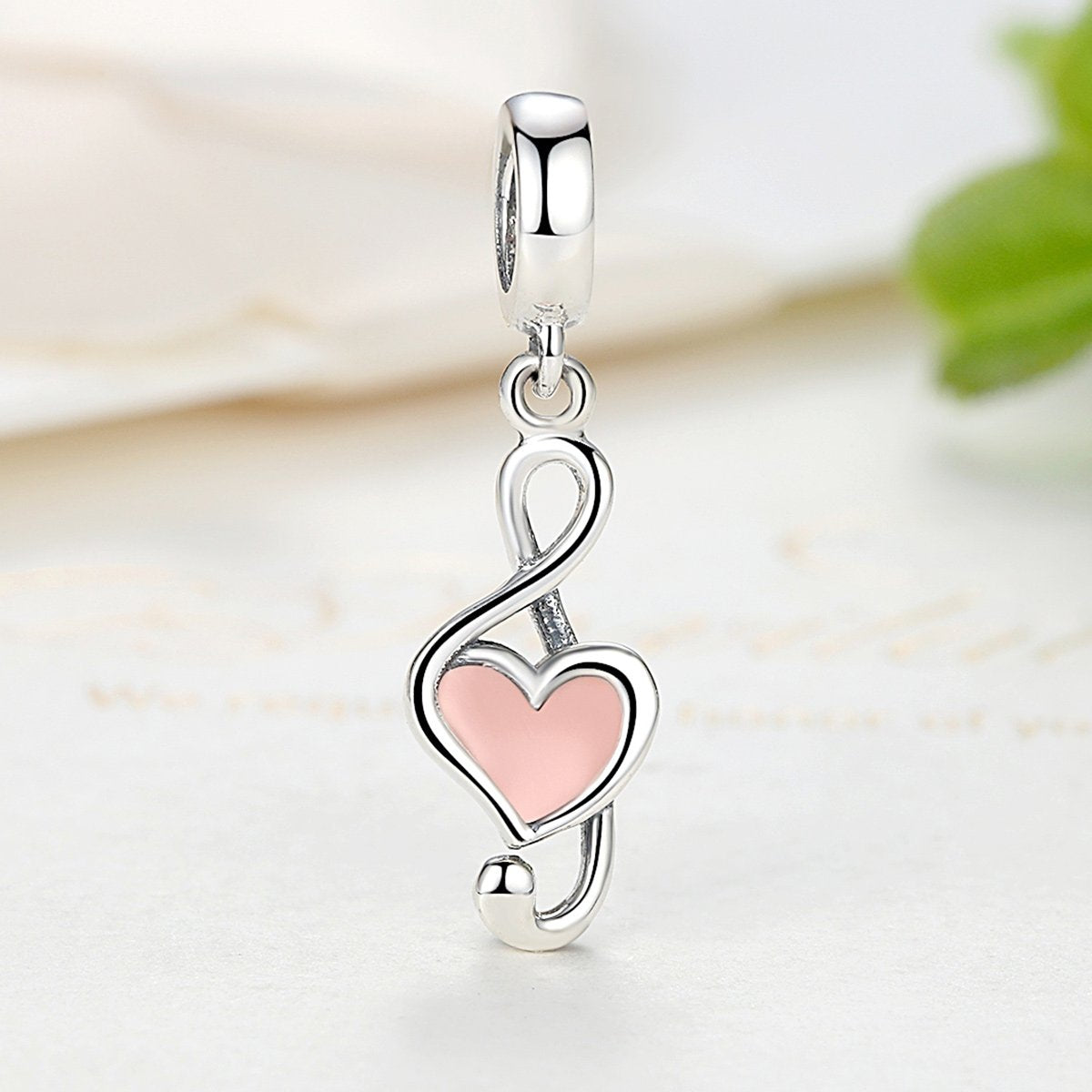 Sterling 925 silver charm music love bead pendant fits Pandora charm and European charm bracelet Xaxe.com