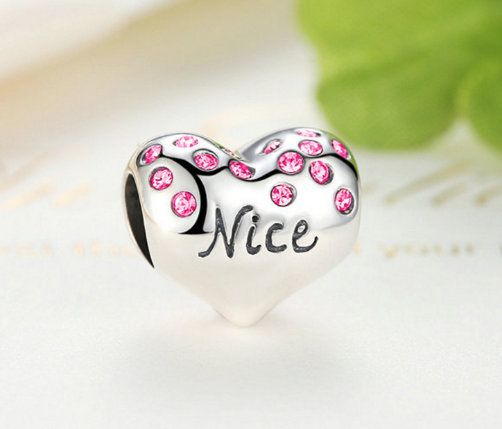 Sterling 925 silver charm naughty nice bead fits European charm bracelet Xaxe.com