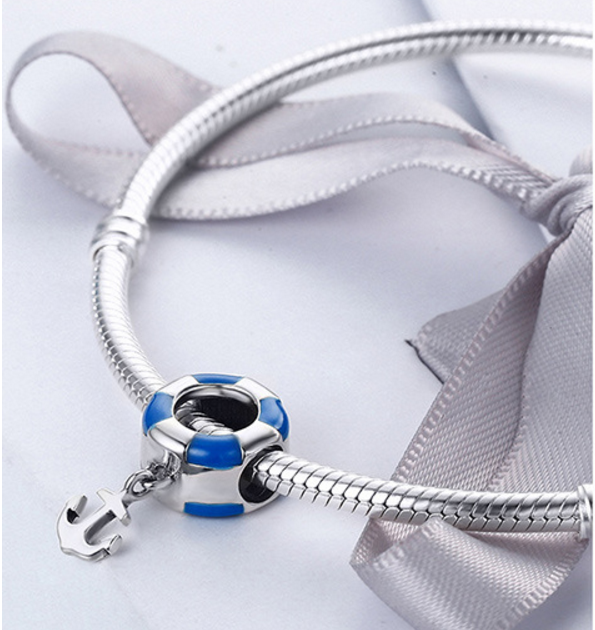 Sterling 925 silver charm ocean anchor bead pendant fits Pandora charm and European charm bracelet Xaxe.com