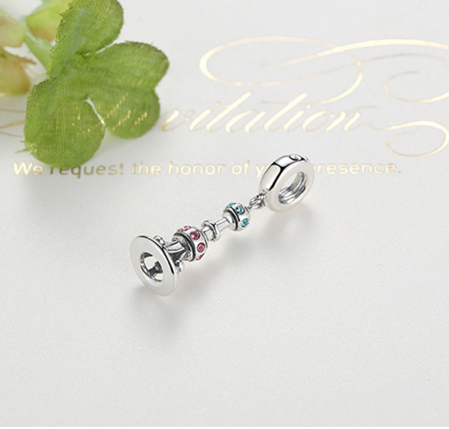 Sterling 925 silver charm orient tower bead pendant fits Pandora charm and European charm bracelet Xaxe.com