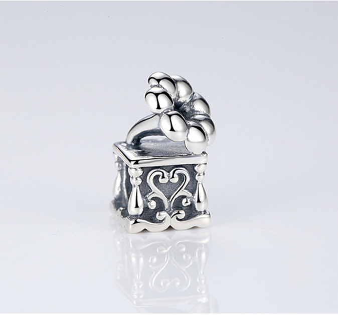 Sterling 925 silver charm phonography bead pendant fits Pandora charm and European charm bracelet Xaxe.com