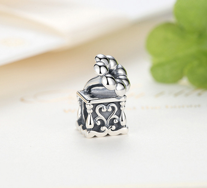 Sterling 925 silver charm phonography bead pendant fits Pandora charm and European charm bracelet Xaxe.com