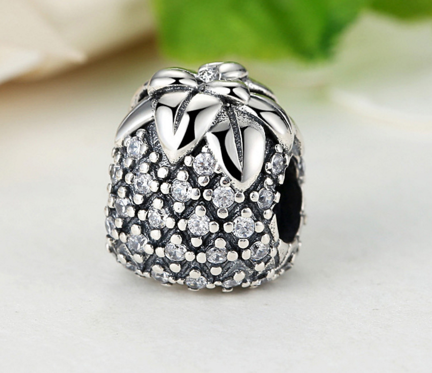 Sterling 925 silver charm pineapple bead pendant fits European style bracelet Xaxe.com