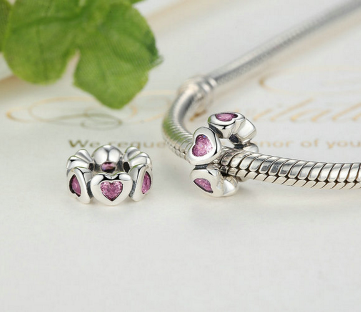 Sterling 925 silver charm pinky love bead pendant fits Pandora charm and European charm bracelet Xaxe.com