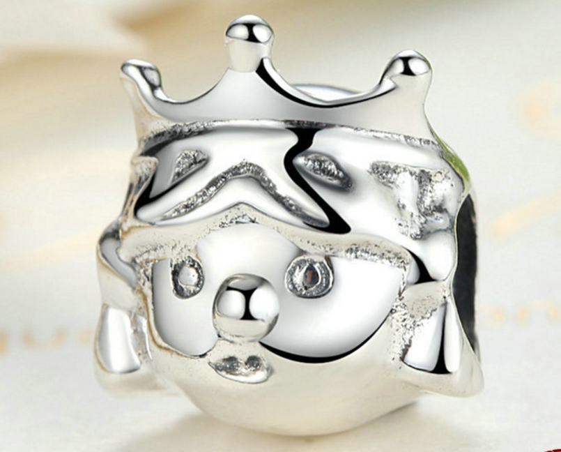 Sterling 925 silver charm prince or princess bead pendant fits Pandora charm and European charm bracelet Xaxe.com