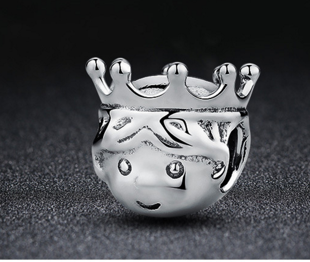 Sterling 925 silver charm prince or princess bead pendant fits Pandora charm and European charm bracelet Xaxe.com