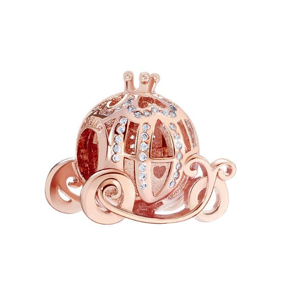 Sterling 925 silver charm pumpkin carriage bead pendant fits European style bracelet Xaxe.com