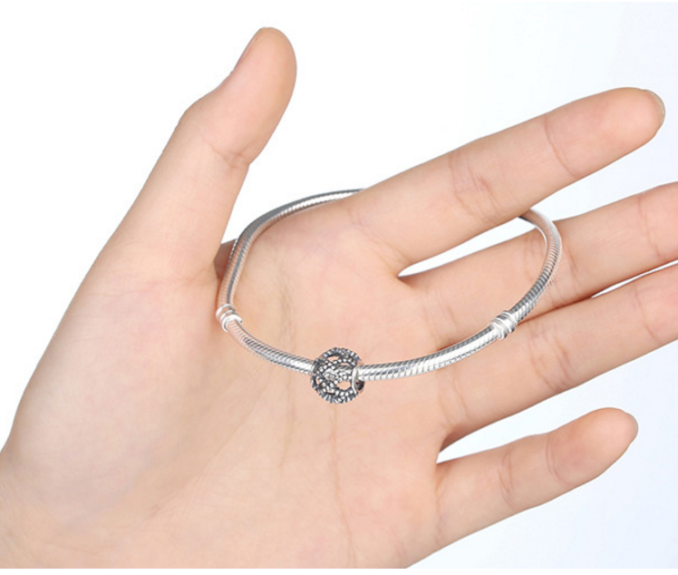 Sterling 925 silver charm simple hollow bead pendant fits European bracelet Xaxe.com