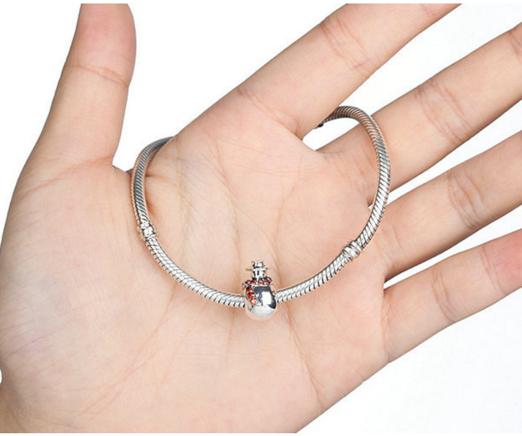 Sterling 925 silver charm snow man bead pendant fits Pandora charm and European charm bracelet Xaxe.com