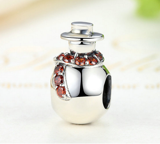 Sterling 925 silver charm snow man bead pendant fits Pandora charm and European charm bracelet Xaxe.com