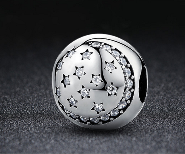 Sterling 925 silver charm stars bead pendant fits Pandora charm and European charm bracelet Xaxe.com