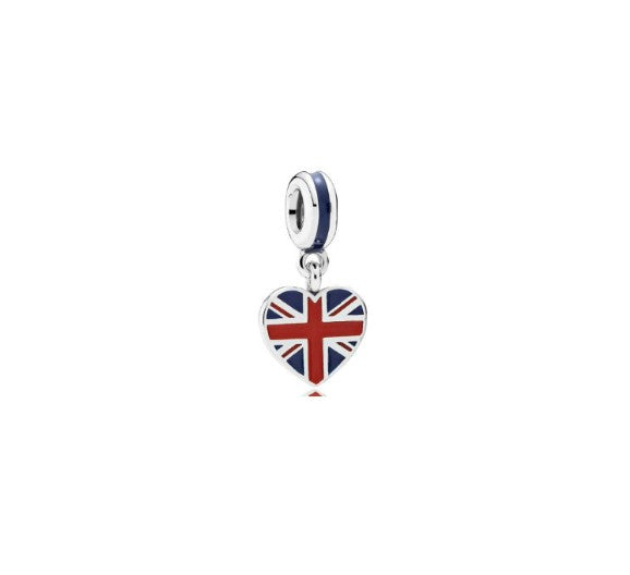 Sterling 925 silver charm the British flag bead pendant fits Pandora charm and European charm bracelet Xaxe.com