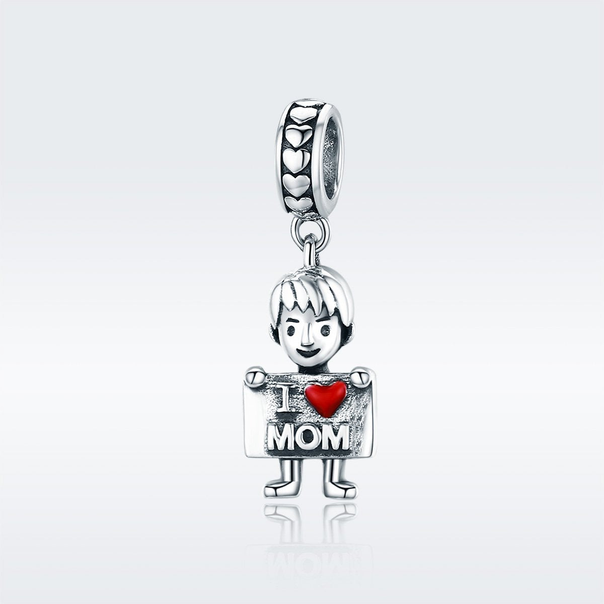 Sterling 925 silver charm the I love Mom pendant fits Pandora charm and European charm bracelet Xaxe.com