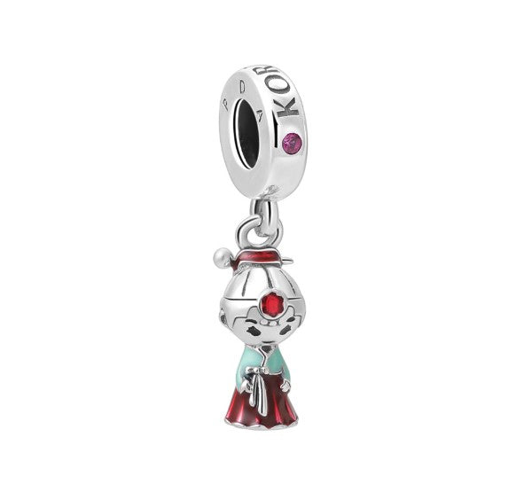 Sterling 925 silver charm the Korean doll bead pendant fits Pandora charm and European charm bracelet Xaxe.com