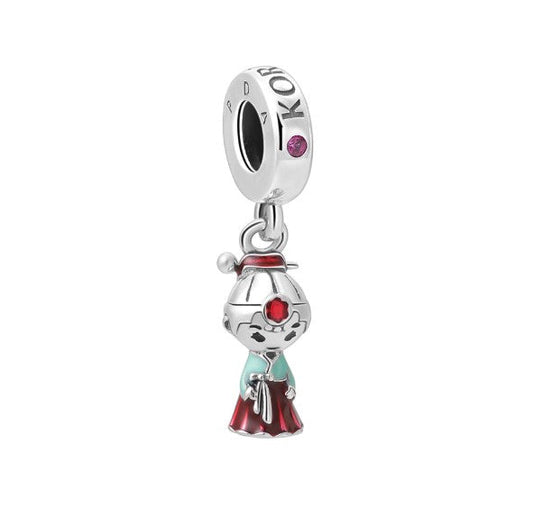 Sterling 925 silver charm the Korean doll bead pendant fits Pandora charm and European charm bracelet Xaxe.com