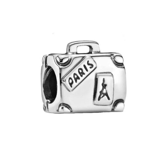 Sterling 925 silver charm the Paris briefcase pendant fits Pandora charm and European charm bracelet Xaxe.com