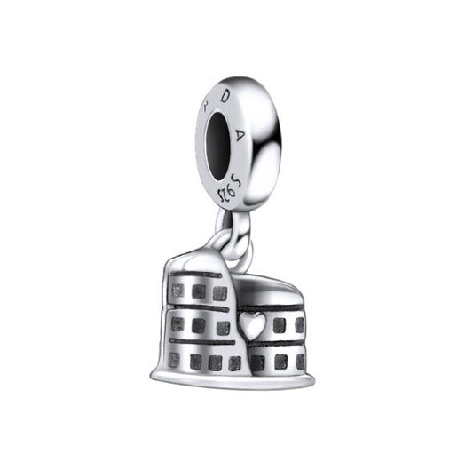 Sterling 925 silver charm the Rome Colosseum bead pendant fits Pandora charm and European charm bracelet Xaxe.com