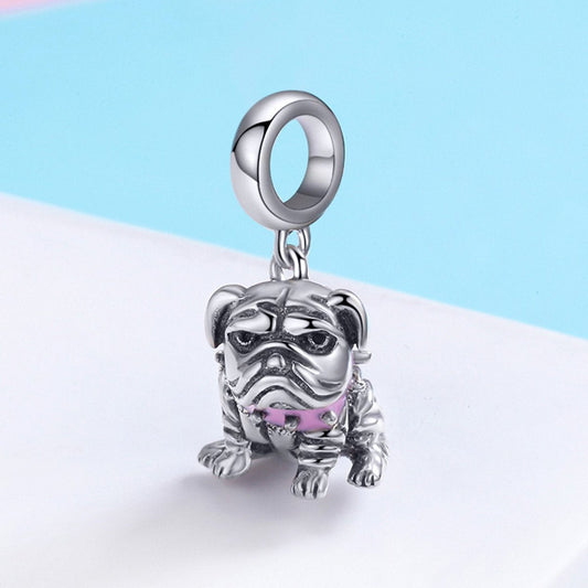 Sterling 925 silver charm the Shar Pei dog bead pendant fits Pandora charm and European charm bracelet Xaxe.com