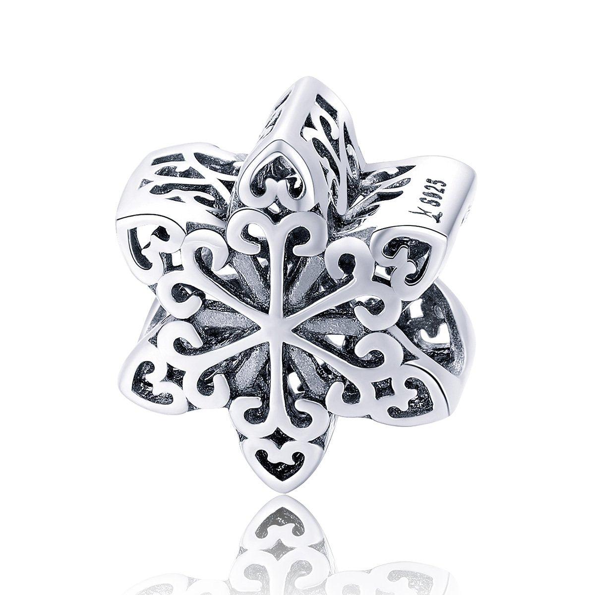 Sterling 925 silver charm the Snowflake fits Pandora charm and European charm bracelet Xaxe.com