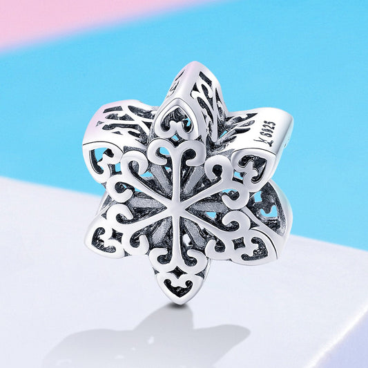 Sterling 925 silver charm the Snowflake fits Pandora charm and European charm bracelet Xaxe.com