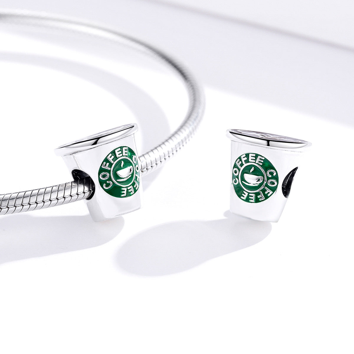 Sterling 925 silver charm the Starbucks coffee bead pendant fits Pandora charm and European charm bracelet Xaxe.com